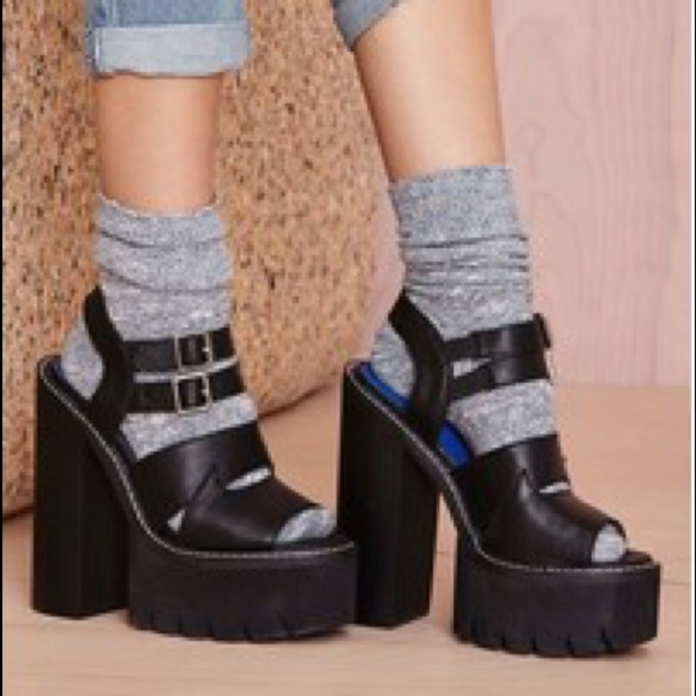 NEW JEFFREY CAMPBELL Beyond Black Platform Sandal